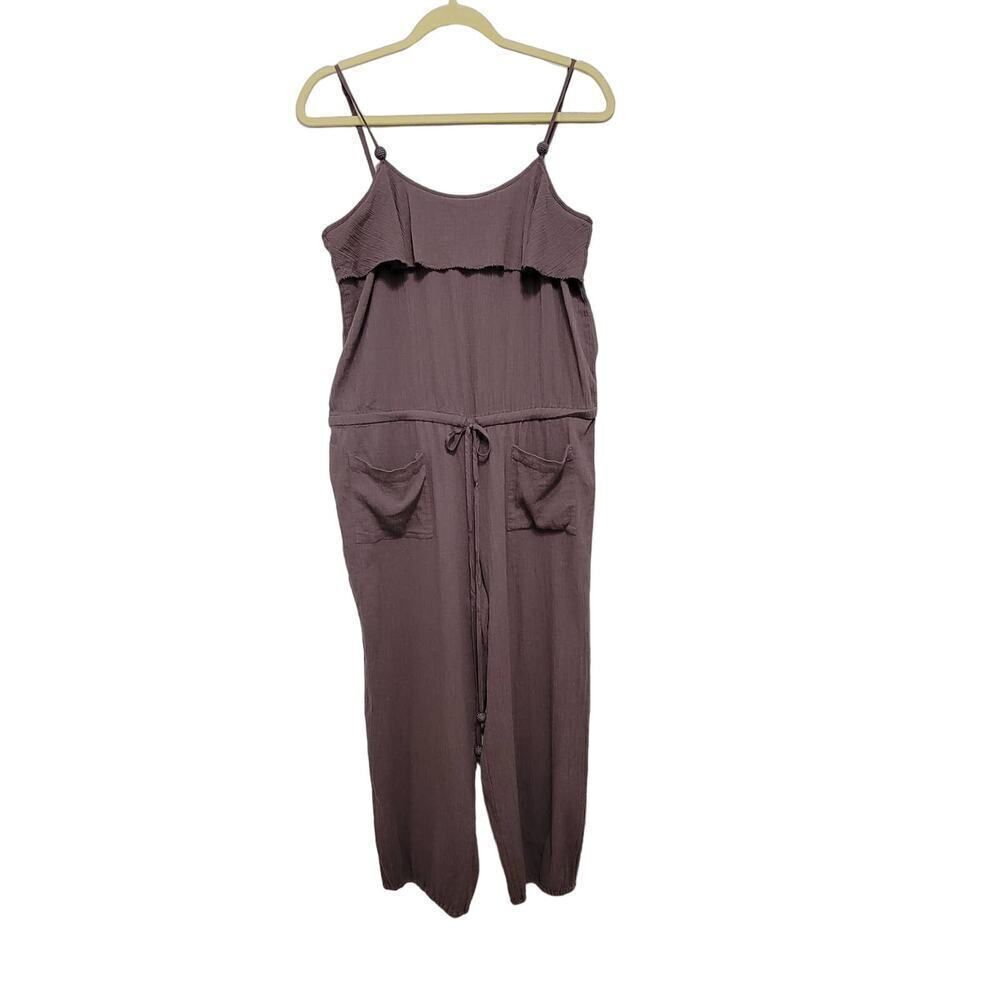 M Purple Boho Beachy Gauzy Cotton Playsuit Romper